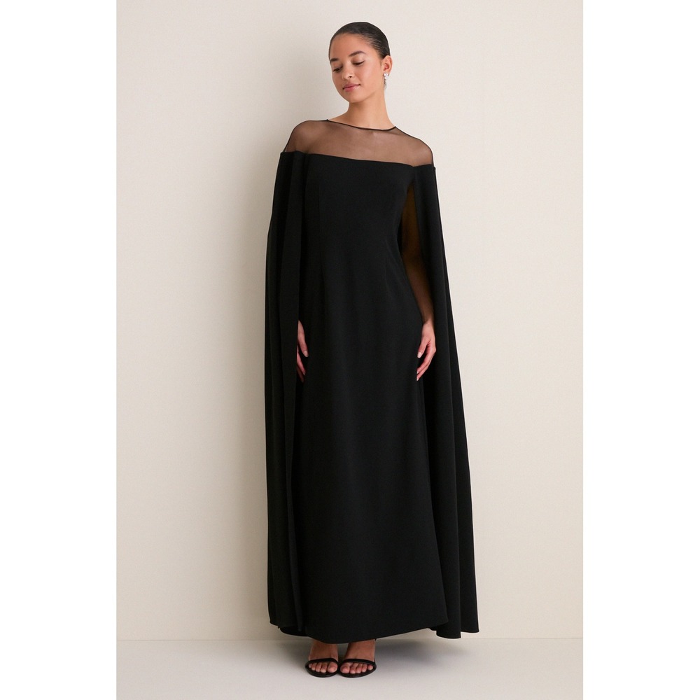 Tuckernuck Estelle Cape Maxi Dress Black Size 10 New With Tags